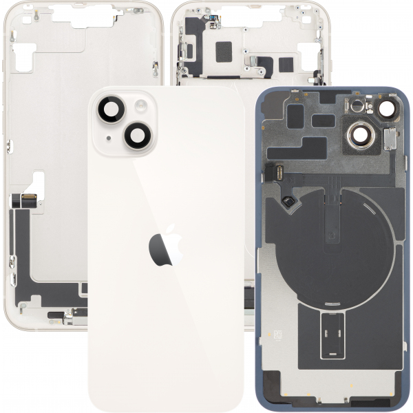 Capac Baterie Apple iPhone 14 Plus, Cu Carcasa Mijloc, Full Parts, Alb (Starlight), Swap Premium
