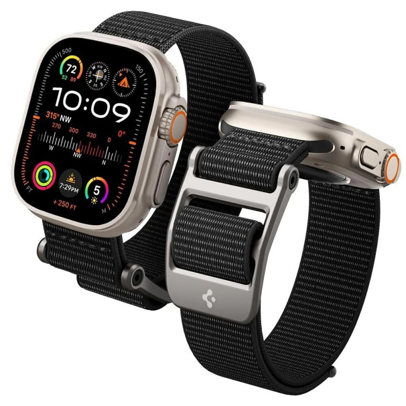 Curea Spigen DuraPro Flex pentru Apple Watch 49mm / 46mm / 45mm / 44mm Series, Neagra AMP02465