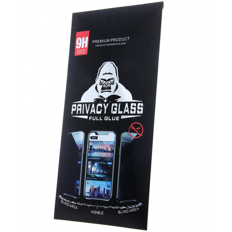 Folie de protectie Ecran Privacy OEM Glass pentru Apple iPhone 18 Pro Max, Sticla Securizata, Full Glue