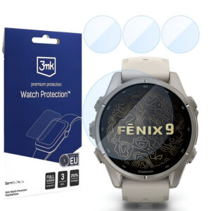 Folie Protectie 3MK FlexibleGlass pentru Garmin Fenix 9 43mm, Set 3 bucati, Sticla Flexibila