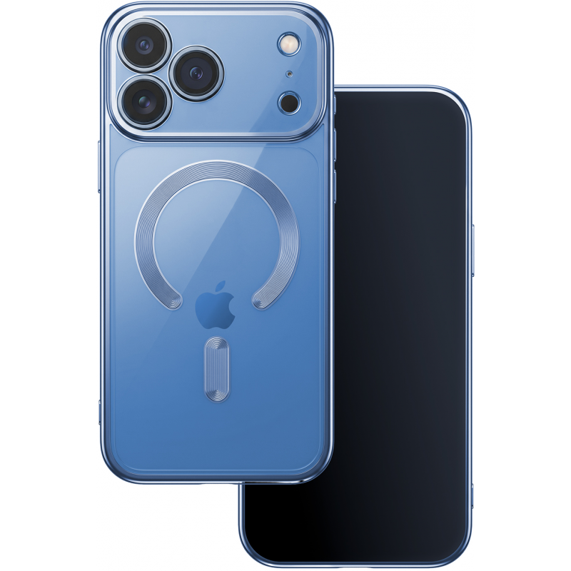 Husa MagSafe pentru Apple iPhone 18 Pro / 17 Pro, OEM, Color Chrome Mag, Bleu