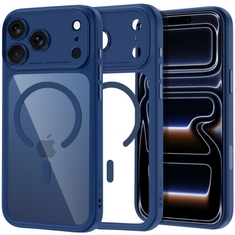 Husa MagSafe pentru Apple iPhone 18 Pro Max / 17 Pro Max, Tech-Protect, MagPeak CC, Bleumarin