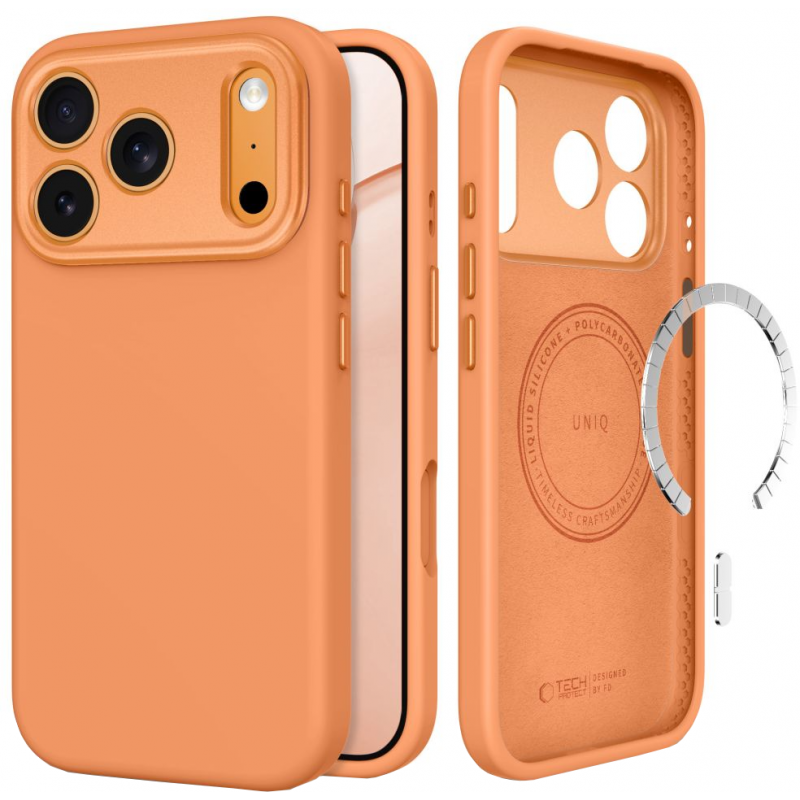 Husa MagSafe pentru Apple iPhone 18 Pro Max / 17 Pro Max, Tech-Protect, Uniq CC, Portocalie