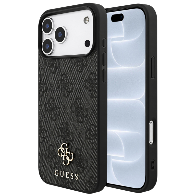 Husa MagSafe pentru Apple iPhone 18 Pro / 17 Pro, Guess, 4G Small and Classic, Neagra