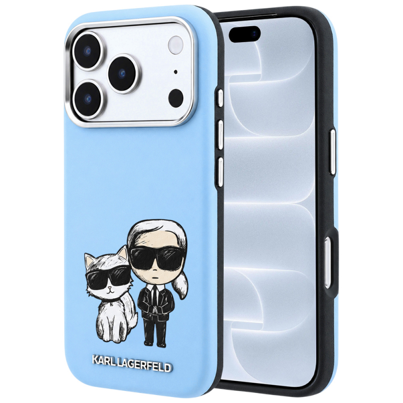 Husa MagSafe pentru Apple iPhone 18 Pro / 17 Pro, Karl Lagerfeld, KC Bodies Sketch, Bleu