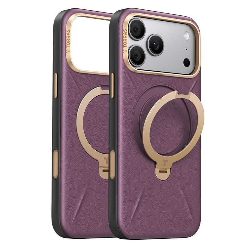 Husa MagSafe pentru Apple iPhone 18 Pro / 17 Pro, Torras, QPRO Leather, Mov
