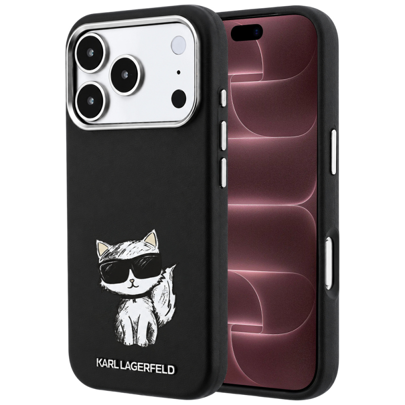 Husa MagSafe pentru Apple iPhone 18 Pro Max / 17 Pro Max, Karl Lagerfeld, Smooth Choupette Sketch, Neagra