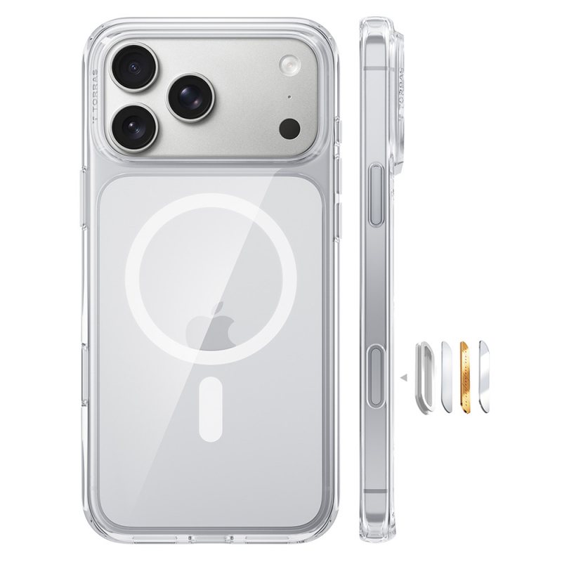 Husa MagSafe pentru Apple iPhone 18 Pro Max / 17 Pro Max, Torras, Guardian, Transparenta