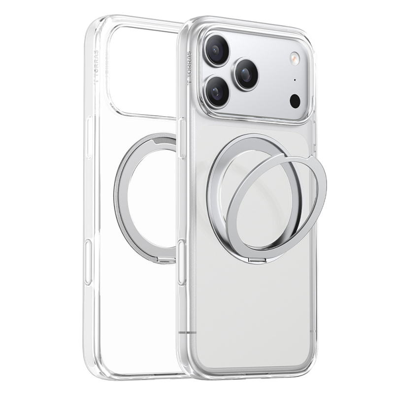 Husa MagSafe pentru Apple iPhone 18 Pro Max / 17 Pro Max, Torras, Ostand O1 Guardian, Transparenta