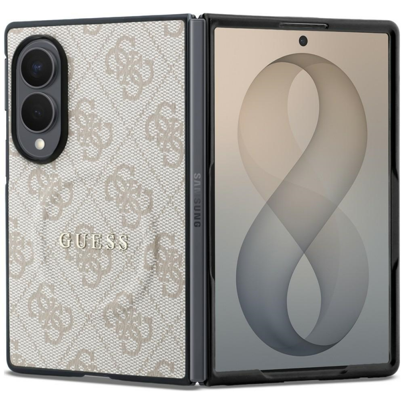 Husa MagSafe pentru Samsung Galaxy Z Fold8 F971, Guess, 4G Leather Classic, Roz