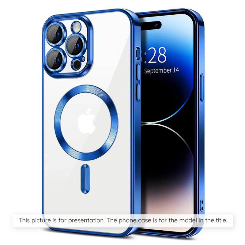 Husa MagSafe pentru Xiaomi 17T, Techsuit, Luxury Crystal, Albastra Inchis