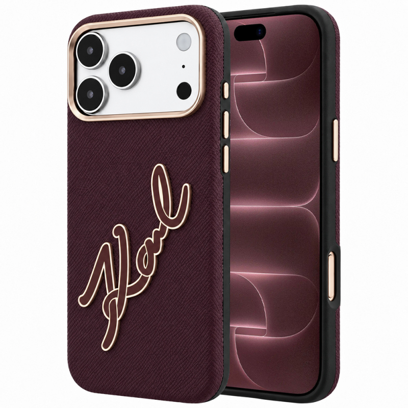 Husa pentru Apple iPhone 18 Pro Max / 17 Pro Max, Karl Lagerfeld, Smooth Big Resin Signature Logo, Visinie