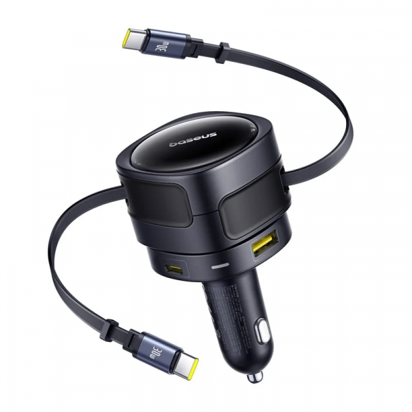 Incarcator Auto Cu Cablu USB-C / USB-C Baseus Enjoyment Max, 90W, 3A, Negru C00035507121-03