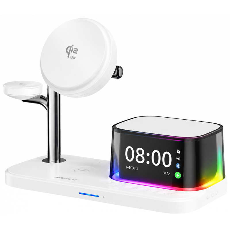 Incarcator Retea Wireless cu Boxa Bluetooth XO Design CX045 5in1, 25W, Alb