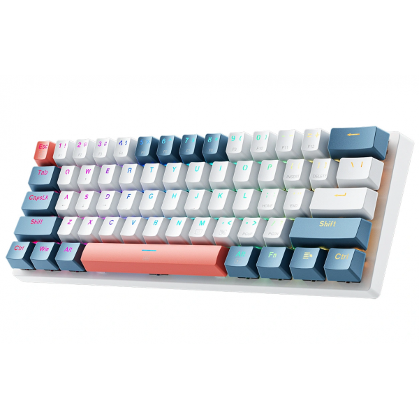 Tastatura Gaming Wired USB Machenike K500-B61 Mechanical, RGB, Backlight Rosu, Alba Albastra